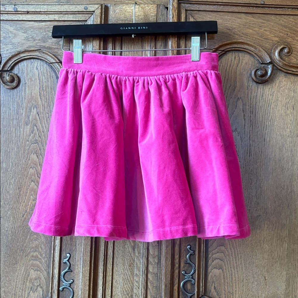 LuLu BeBe Girls Velvet Party Skirt - Pink